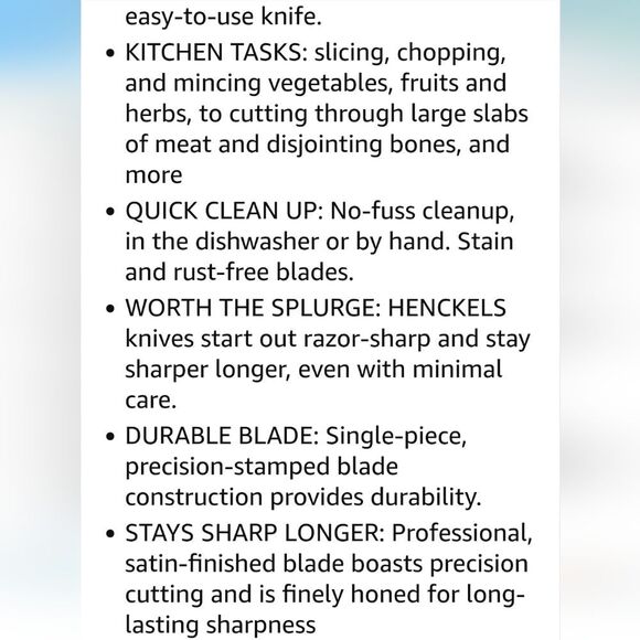 Henckels Statement Stainless Steel 8" Chef's Knife - Picture 9 of 11